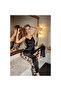 Flock Printed Velvet-Textured Satin Pajama Set - 7