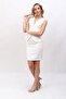 V-Neck Short Women's Vest with Decorative Pockets -White - 1610100 - 4