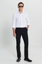 Men's White Slim Fit Slim Fit Small Italian Collar Dobby Shirt - 2