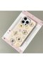 iPhone 15 Pro Max Compatible White Leather Textured Silicone Protects Camera Shock-Absorbing Case Evil Eye Bead - 3