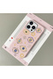 iPhone 15 Pro Max Compatible Pink Leather Textured Silicone Protects Camera Shock-Absorbing Case Evil Eye Bead - 3