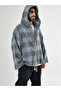 Zipper Detailed Hooded Blue Men's Sweat Coc2740