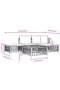5 Piece Garden Lounge Set with Cushions White Steel - 3