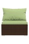 5 Piece Garden Lounge Set with Cushions Poly Rattan Brown - 5