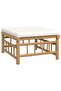 6 Piece Garden Lounge Set with Cream White Cushions Bamboo - 5