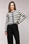Gray Striped Gold Buttoned Crew Neck Cardigan - 3