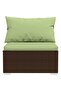 4 Piece Garden Lounge Set with Cushions Poly Rattan Brown - 5