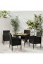 5 Piece Outdoor Dining Set Poly Rattan Black