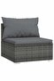 6 Piece Garden Lounge Set with Cushions Poly Rattan Grey - 2
