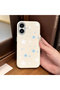 iPhone 16 Compatible White Leather Textured Silicone Protects Camera Shock-Absorbing Case Pentagonal Star