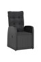 9 Piece Outdoor Dining Set with Cushions Poly Rattan Black - 2