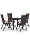Dining Set | Black | Powder-Coated Aluminium, Textilene, WPC | Medium