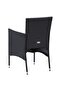 3 Piece Garden Dining Set with Cushions Poly Rattan Black - 7