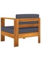 5 Piece Garden Lounge Set with Dark Grey Cushions Acacia Wood - 5