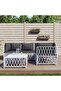 5 Piece Garden Lounge Set with Cushions White Steel