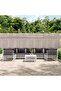 8 Piece Garden Lounge Set with Cushions White Steel