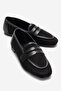 Women's Plain Loafer Shoes Black Garnish