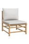 7 Piece Garden Lounge Set with Light Grey Cushions Bamboo - 5