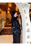 Angora Fabric Shiny Patterned Pocketed Hooded Cardigan - 2