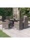7 Piece Garden Dining Set with Cushions Grey