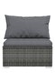 3-Seater Sofa with Cushions Grey Poly Rattan - 2