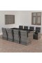 9 Piece Outdoor Dining Set with Cushions Poly Rattan Grey