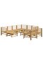 10 Piece Garden Lounge Set with Light Grey Cushions Bamboo - 2