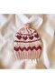 Hand Knitted Zigzag Heart Pattern Baby Beanie Pink Red White 0-2 Years Old - 2