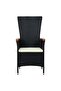7 Piece Garden Dining Set with Cushions Black - 2