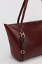 Women's Burgundy Ring Charm Detailed Zippered Shoulder Bag En42 Size27 Sofia - 5