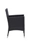 3 Piece Garden Dining Set with Cushions Poly Rattan Black - 6