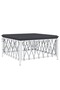 9 Piece Garden Lounge Set with Cushions White Steel - 5