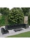 8 Piece Garden Lounge Set with Cushions Poly Rattan Dark Grey