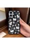 iPhone 16 Compatible Black Leather Textured Silicone Protects the Camera Shock-Absorbing Case Büğüm