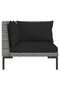 6 Piece Garden Lounge Set with Cushions Poly Rattan Dark Grey - 5