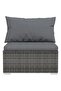 9 Piece Garden Lounge Set with Cushions Poly Rattan Grey - 5