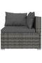 6 Piece Garden Lounge Set with Cushions Poly Rattan Grey - 5