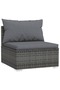 8 Piece Garden Lounge Set with Cushions Poly Rattan Grey - 2