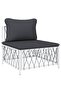 7 Piece Garden Lounge Set with Cushions White Steel - 4