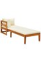 3 Piece Garden Lounge Set with Cream White Cushions Acacia Wood - 5