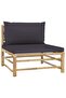 12 Piece Garden Lounge Set with Dark Grey Cushions Bamboo - 7