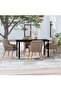 5 Piece Garden Dining Set with Cushions Brown
