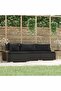 4 Piece Garden Lounge Set with Cushions Black Poly Rattan