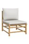 6 Piece Garden Lounge Set with Light Grey Cushions Bamboo - 5