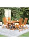 5 Piece Garden Dining Set Solid Wood Acacia 150-200 cm