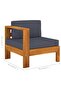 5 Piece Garden Lounge Set with Dark Grey Cushions Acacia Wood - 3