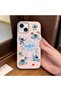 iPhone 15 Compatible Pink Leather Textured Silicone Protects Camera Shock-Absorbing Case Stitch