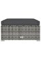 7 Piece Garden Lounge Set with Cushions Poly Rattan Grey - 7