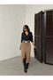 Mink Skirt with Cut-Out Front Slit Linen Skirt - 2