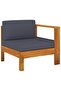 7 Piece Garden Lounge Set with Dark Grey Cushions Acacia Wood - 4